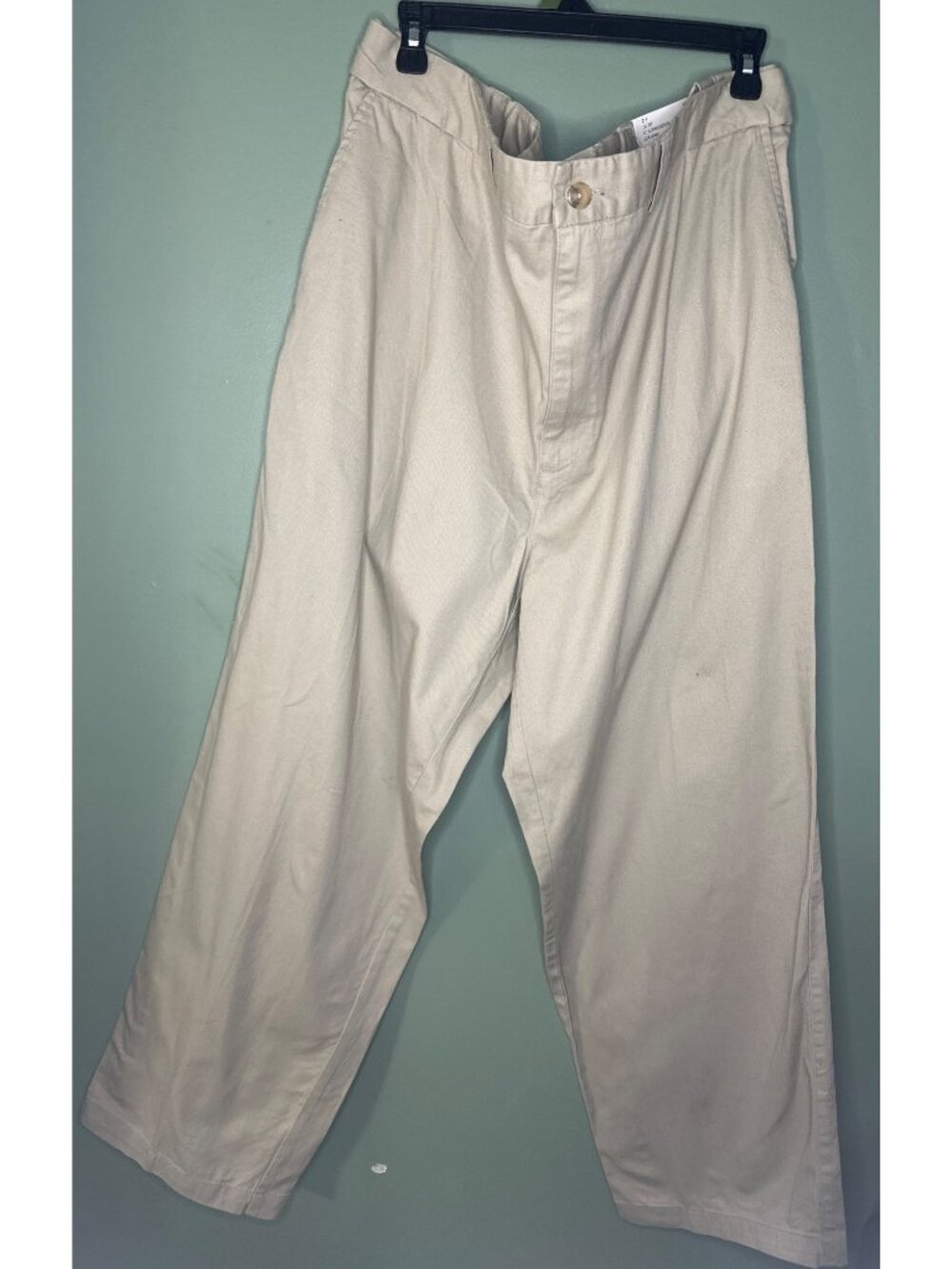 Harbor Bay Mens 44x30 Chino Pants NWT 100% Cotton Relaxed Fit Khaki Preppy